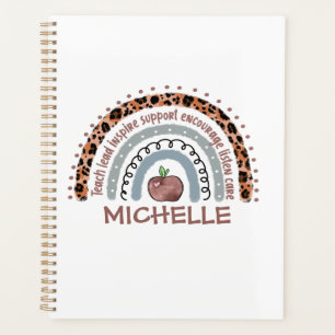 Personalised Cute Rainbow Teacher Custom Name Planner