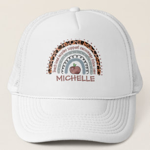 Personalised Cute Rainbow Teacher Trucker Hat