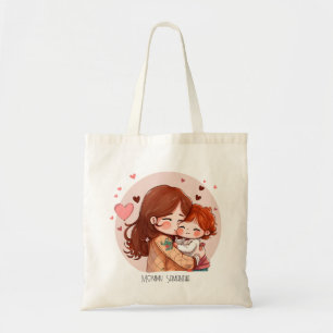 Personalised Cute Red Haired Mother and Daughter Tote Bag