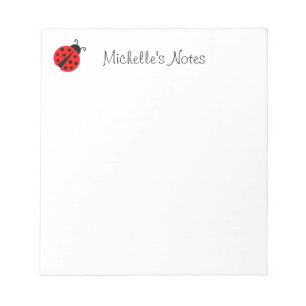 Personalised cute red ladybug design notepad