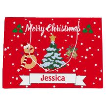Personalised Cute Red Merry Christmas Jingle Bell