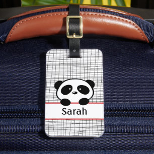 Personalised Cute Red Panda Bear Animal Luggage Tag