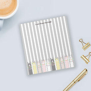 Personalised Cute Retro Colourful Llamas Girls Notepad