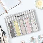 Personalised Cute Retro Colourful Llamas iPad Pro Cover<br><div class="desc">The product design features an illustration of retro colourful decorated llamas. This adorable animal design with white stripes makes a cute modern and unique kids iPad cover with personalised text and background colour.</div>