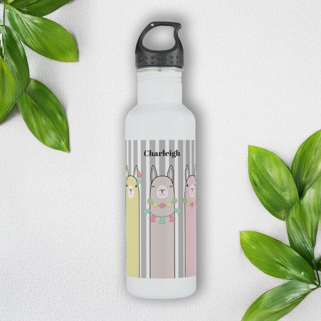 Personalised Cute Retro Colourful Llamas Kids 710 Ml Water Bottle (Creator Uploaded)