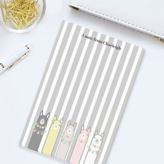 Personalised Cute Retro Colourful Llamas Post-it Notes