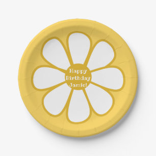 Personalised Cute Retro Daisy Flower Paper Plate