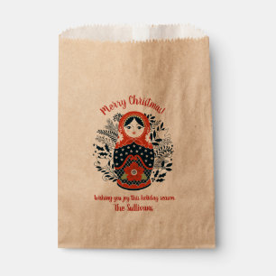 Personalised Cute Russian Nesting Doll Christmas Favour Bag