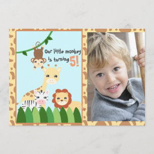 Personalised Cute Safari Birthday Invitation