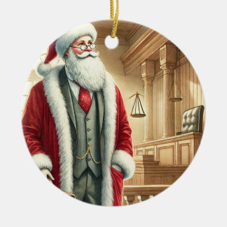 Personalised Cute Santa as an Attorney Ceramic Ornament