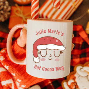 Personalised Cute Santa Hat Hot Cocoa Mug for Kids