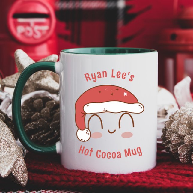 Personalised Cute Santa Hat Hot Cocoa Mug for Kids (Creator Uploaded)