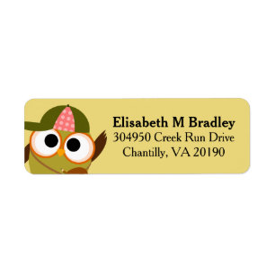 Personalised Cute School Owl Student Return Address Label
