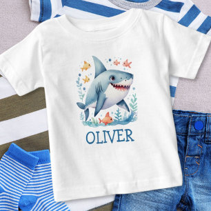 Personalised Cute Shark Baby T-Shirt