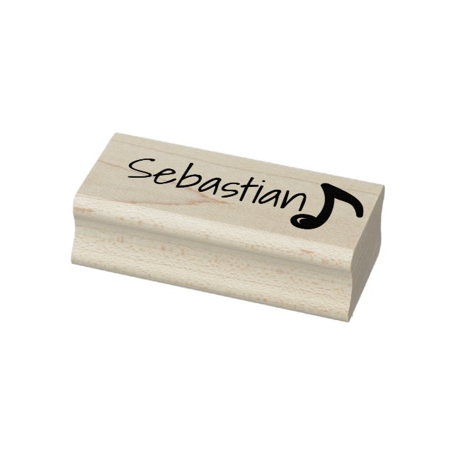 Personalised Cute Simple Musical Music Note Name Rubber Stamp (Stamp)