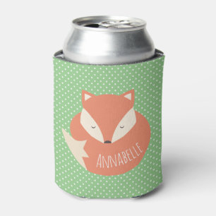 Personalised Cute Sleeping Fox Can Cooler