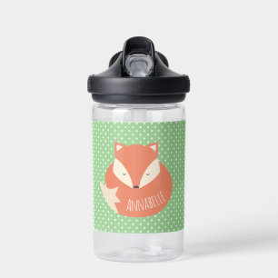 Personalised Cute Sleeping Fox Water Bottle