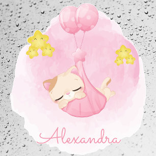 Personalised Cute Sleeping Pink Kitty Cat