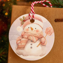 Personalised Cute Snowman Christmas Gift Tag