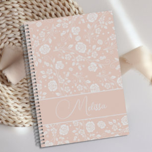 Personalised Cute Soft Pink Floral Journal 