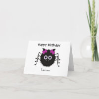 Personalised Cute Spider Birthday Card
