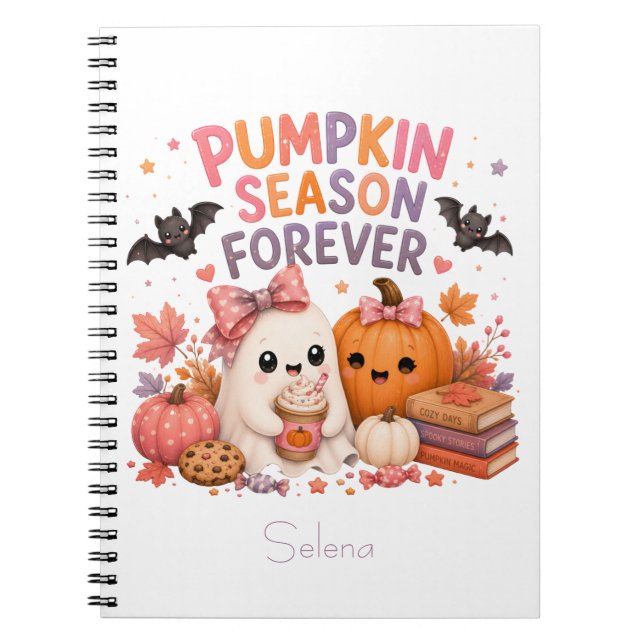 Personalised Cute Spooky Halloween Notebook (Front)