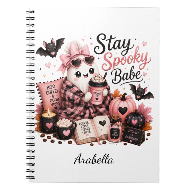 Personalised Cute Spooky Halloween Notebook (Front)