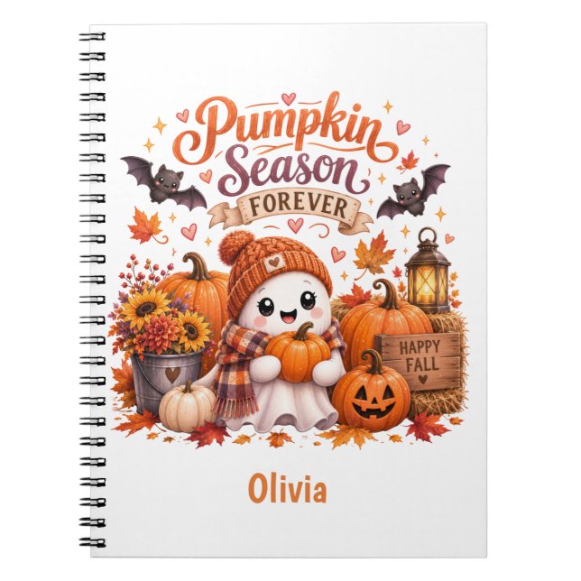 Personalised Cute Spooky Halloween Notebook (Front)