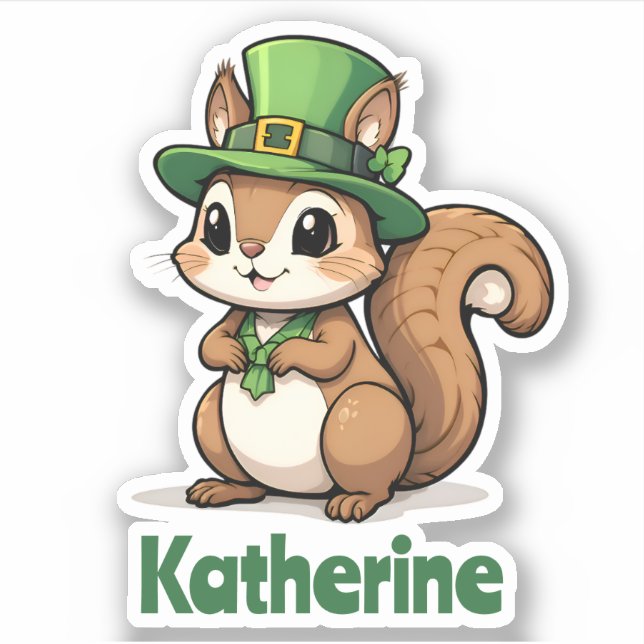 Personalised Cute St. Patrick's Day Squirrel (Front)