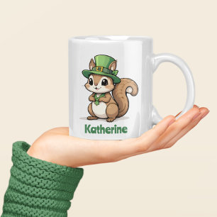 Personalised Cute St. Patrick's Day Squirrel Coffee Mug