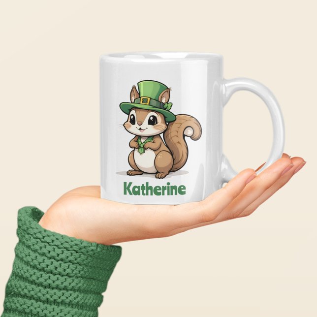 Personalised Cute St. Patrick's Day Squirrel Coffee Mug (Creator Uploaded)