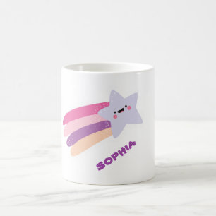 personalised cute star rainbow name kids mug