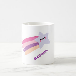 personalised cute star rainbow name kids mug