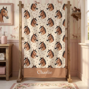 Personalised Cute Stars Horse Beach Towel