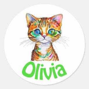 Personalised cute sticker/seal classic round sti sticker
