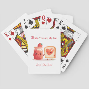 Personalised Cute Strawberry Jam Mothers Day Gift Playing Cards