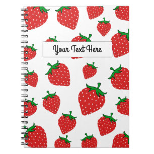 Personalised Cute Strawberry pattern Notebook