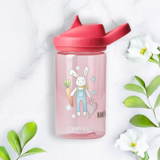 Personalised Cute Stuffed Animal Bunny Kids Water Bottle (Creator Uploaded)