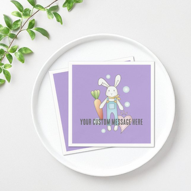 Personalised Cute Stuffed Animal Bunny Napkin (Creator Uploaded)