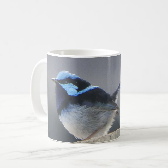 Personalised Cute Superb Fairywren Coffee Mug (Front Left)
