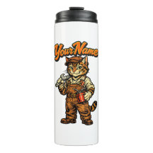 Personalised Cute Tabby Cat Mechanic