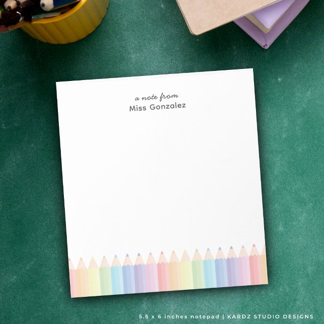 Personalised Cute Teacher Appreciation Notepad (Personalize this notepad for your favorite teacher.)