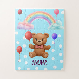 Personalised Cute Teddy Bear Balloon Jigsaw Puzzle