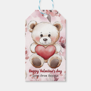 Personalised Cute Teddy Bear Valentine’s Day   Gift Tags