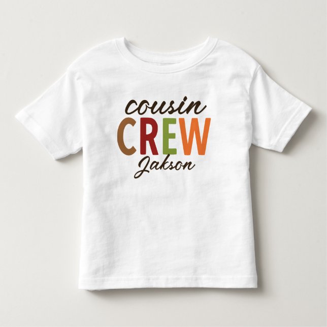 Personalised Cute Thanksgiving Cousin Crew Toddler T-Shirt (Front)