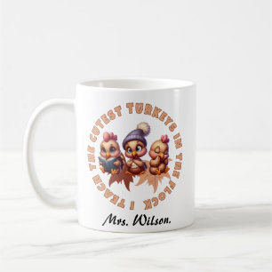 Personalised Cute Thanksgiving Teacher Gift Funny Coffee Mug