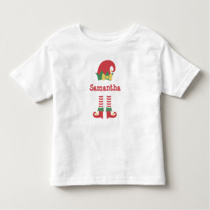 Personalised Cute Toddler Elf Christmas Holiday  Toddler T-Shirt