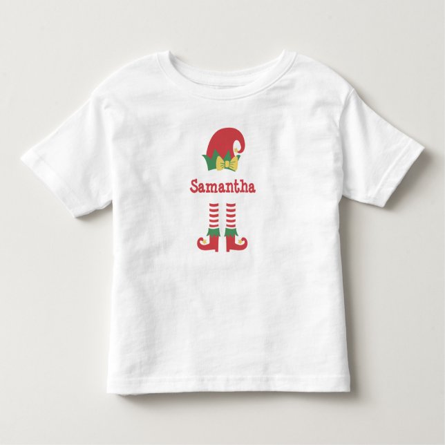 Personalised Cute Toddler Elf Christmas Holiday  Toddler T-Shirt (Front)