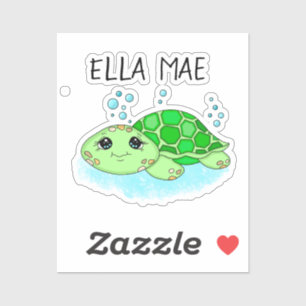 Personalised Cute Turtle Cartoon Name