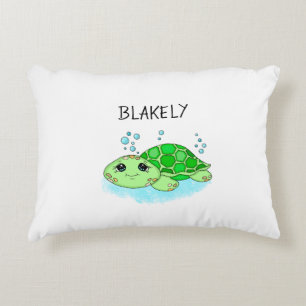 Personalised Cute Turtle Cartoon Name  Decorative Cushion